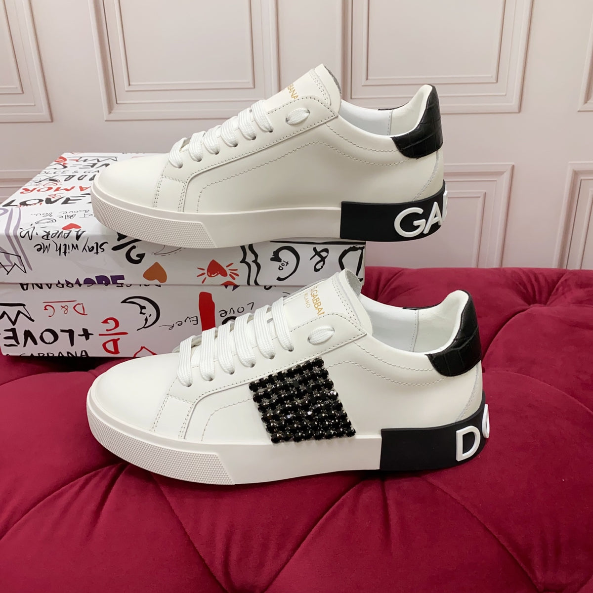 Dolce & Gabbana DG Heavy-Craft Calfskin Sneakers with 5D Accents