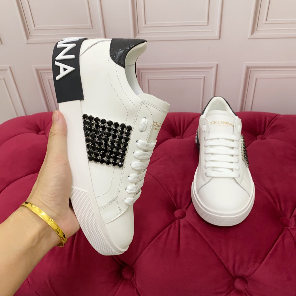 Dolce & Gabbana DG Heavy-Craft Calfskin Sneakers with 5D Accents