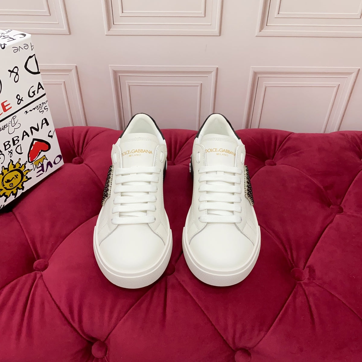 Dolce & Gabbana DG Heavy-Craft Calfskin Sneakers with 5D Accents