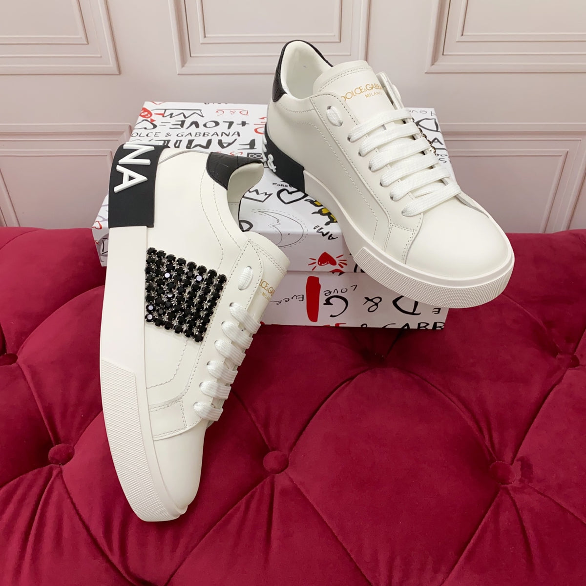 Dolce & Gabbana DG Heavy-Craft Calfskin Sneakers with 5D Accents
