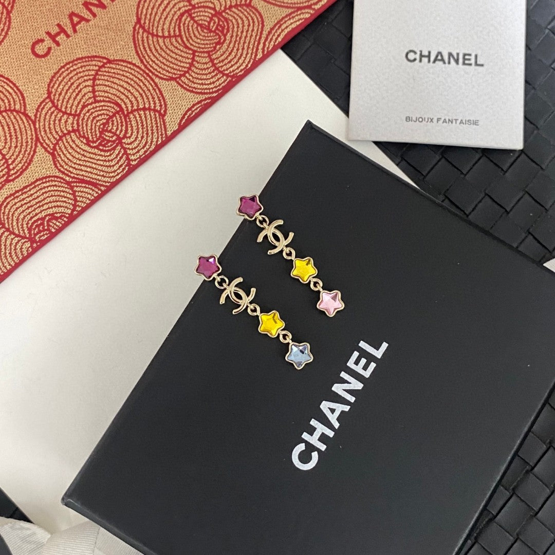 crystal double c Drop Earrings for women - alternate angle view 7