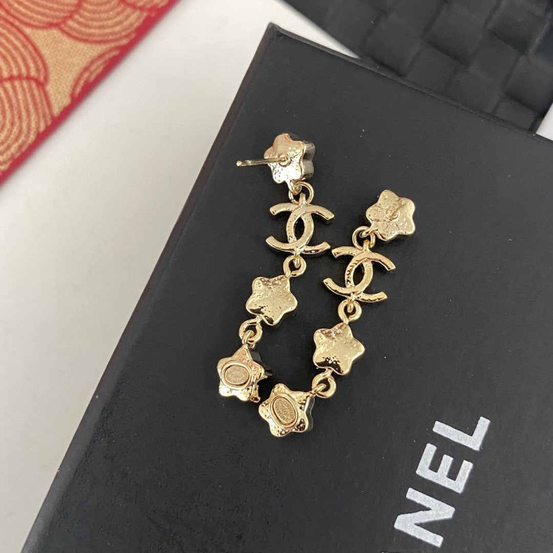 crystal double c Drop Earrings for women - alternate angle view 5