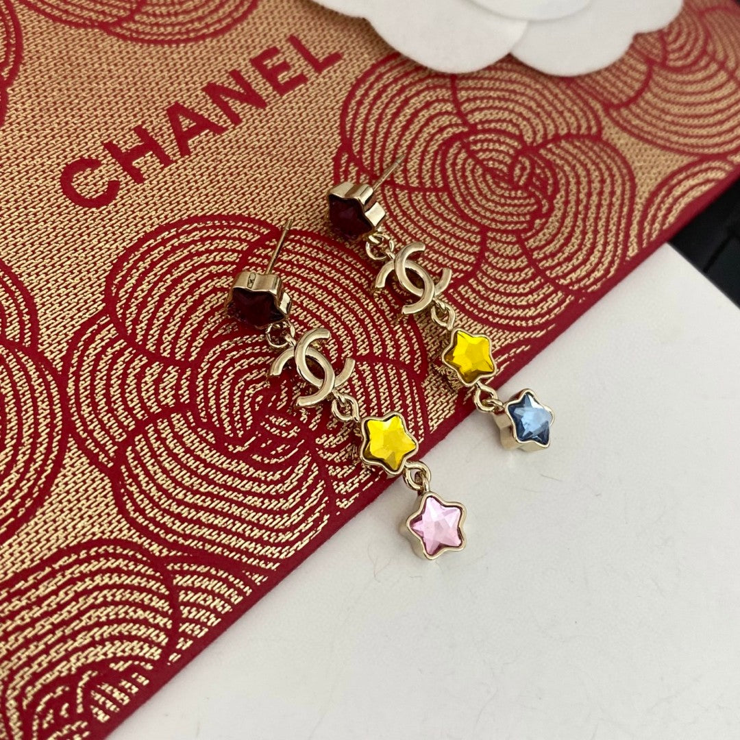 crystal double c Drop Earrings for women - alternate angle view 4