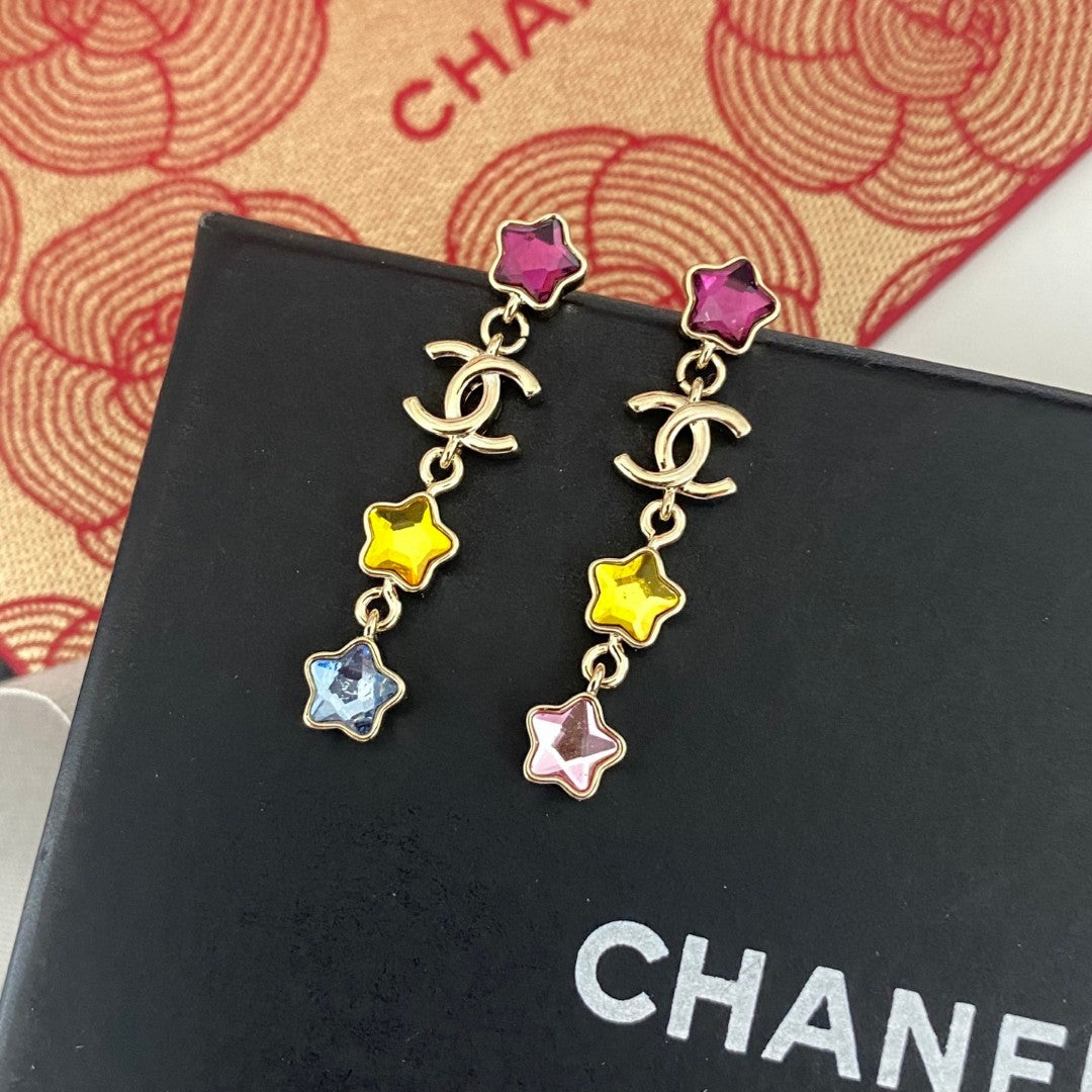 crystal double c Drop Earrings for women - product detail view