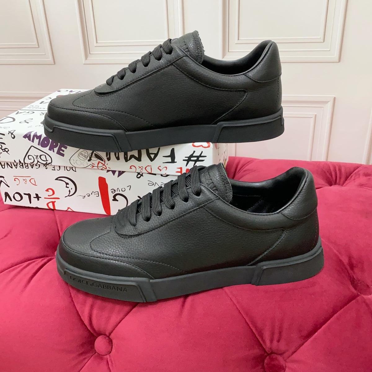 Dolce & Gabbana DG Heavy-Craft Calfskin Sneakers with 5D Accents