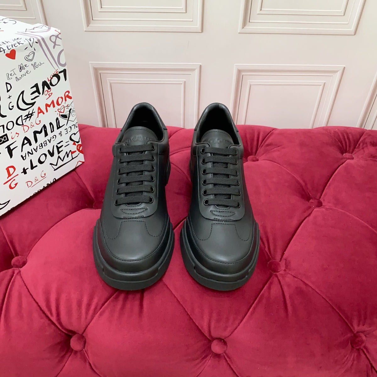 Dolce & Gabbana DG Heavy-Craft Calfskin Sneakers with 5D Accents