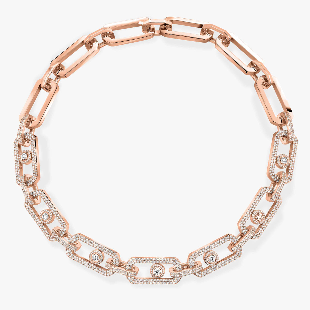 rose gold crystal rose Necklace for women - alternate angle view 5