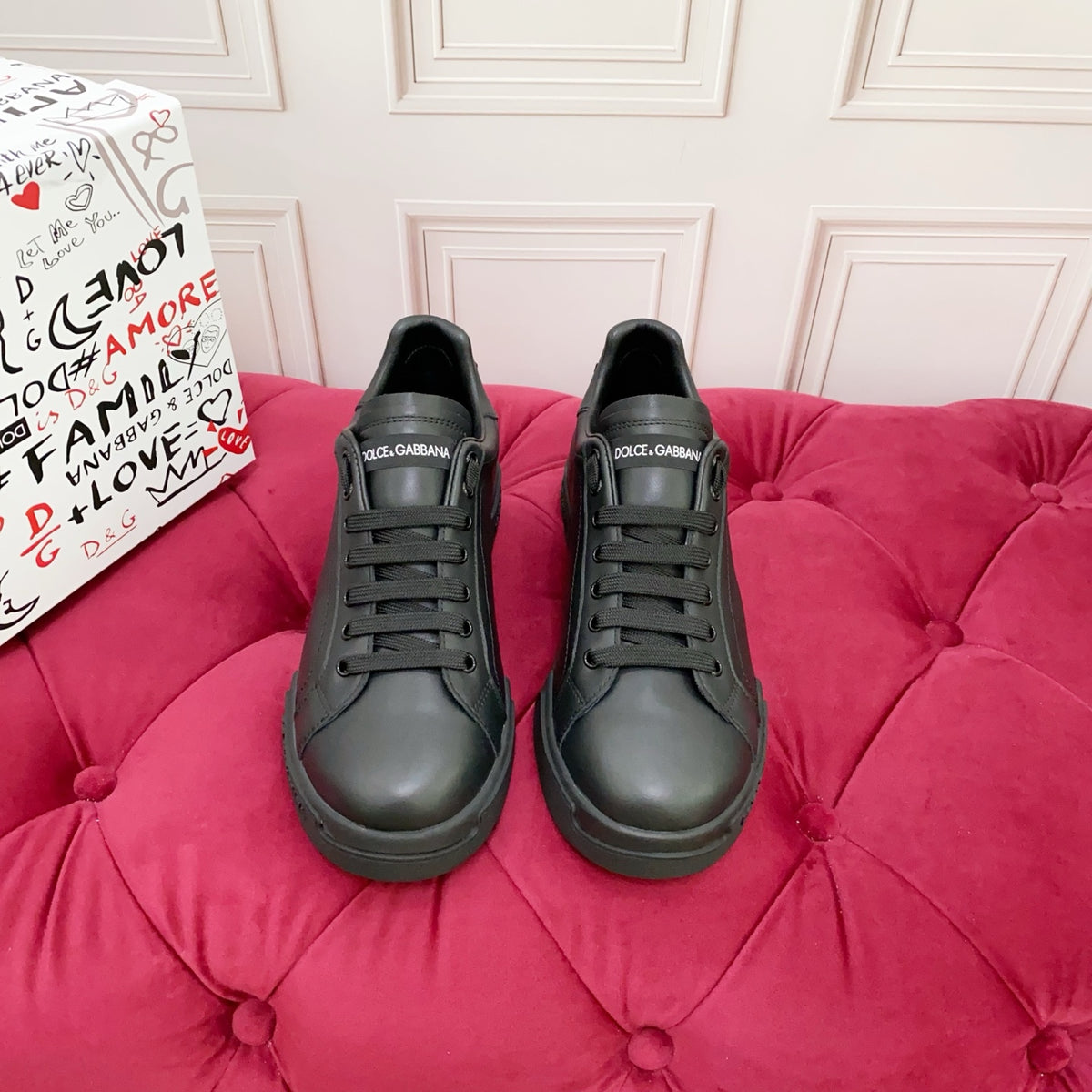 Dolce & Gabbana DG Heavy-Craft Calfskin Sneakers with 5D Accents