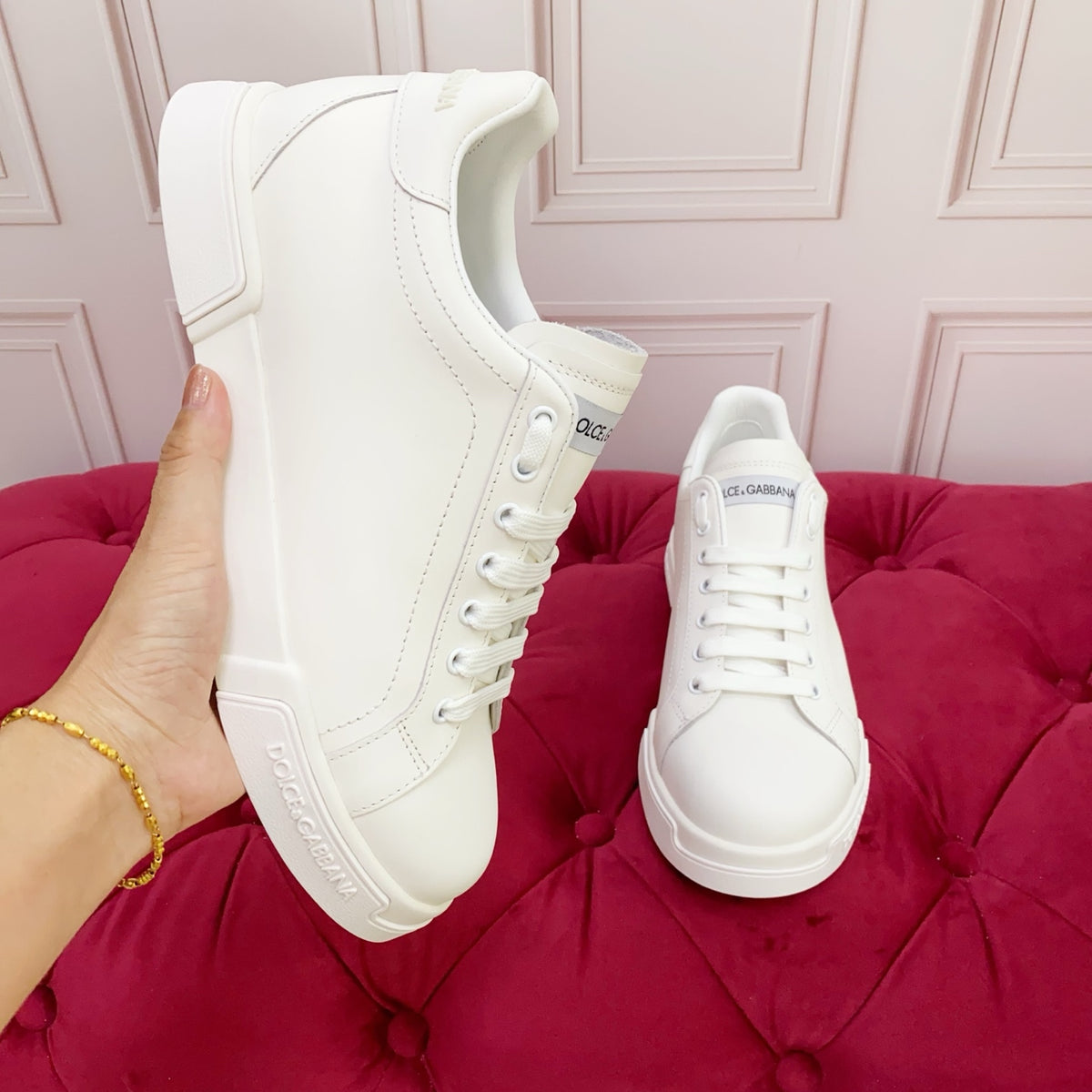 Dolce & Gabbana DG Heavy-Craft Calfskin Sneakers with 5D Accents