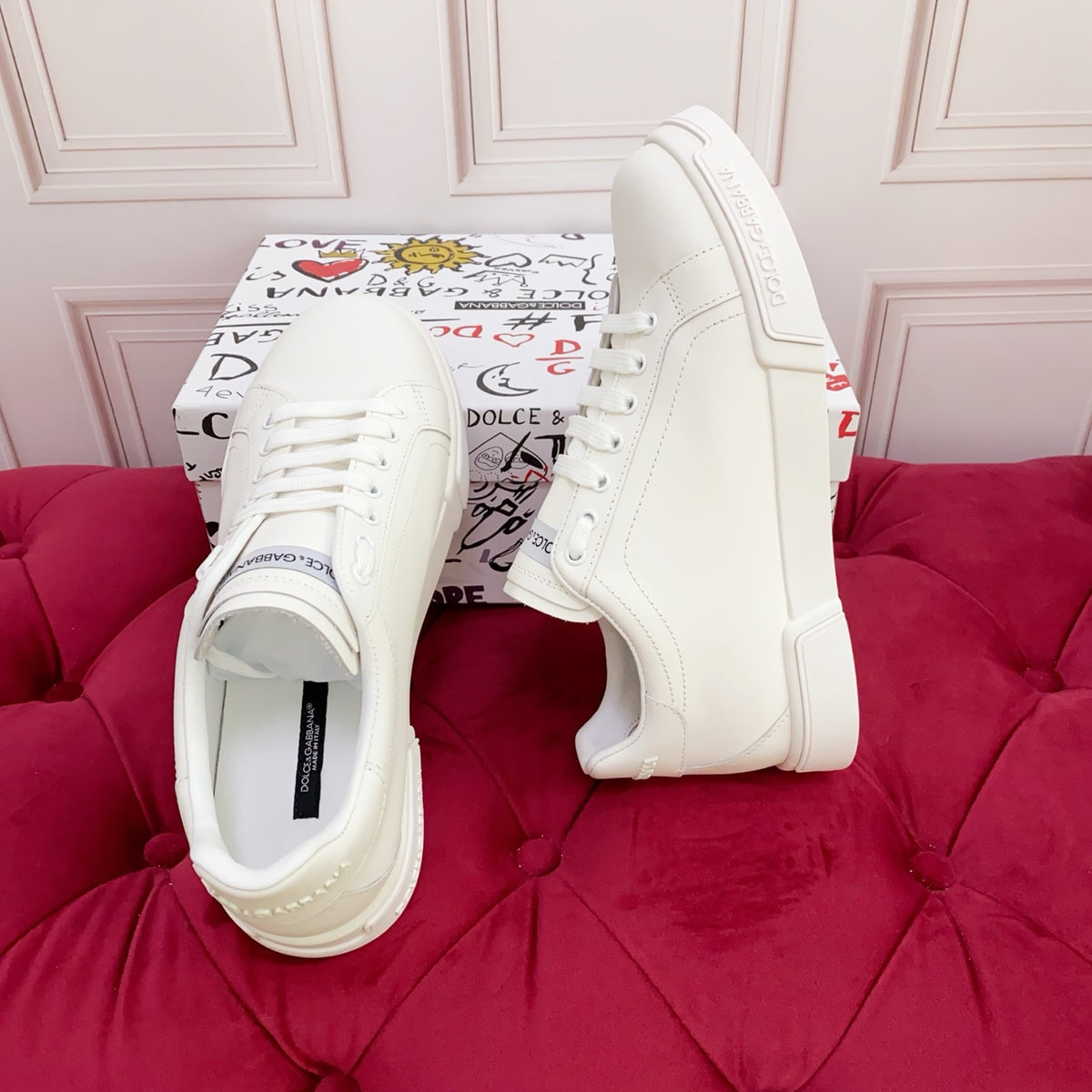 Dolce & Gabbana DG Heavy-Craft Calfskin Sneakers with 5D Accents
