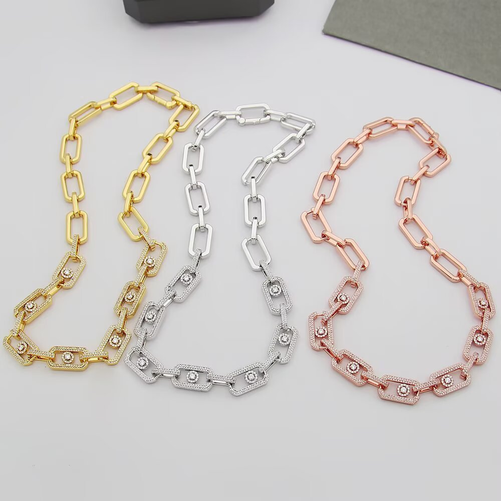 rose gold crystal rose Necklace for women - alternate angle view 4