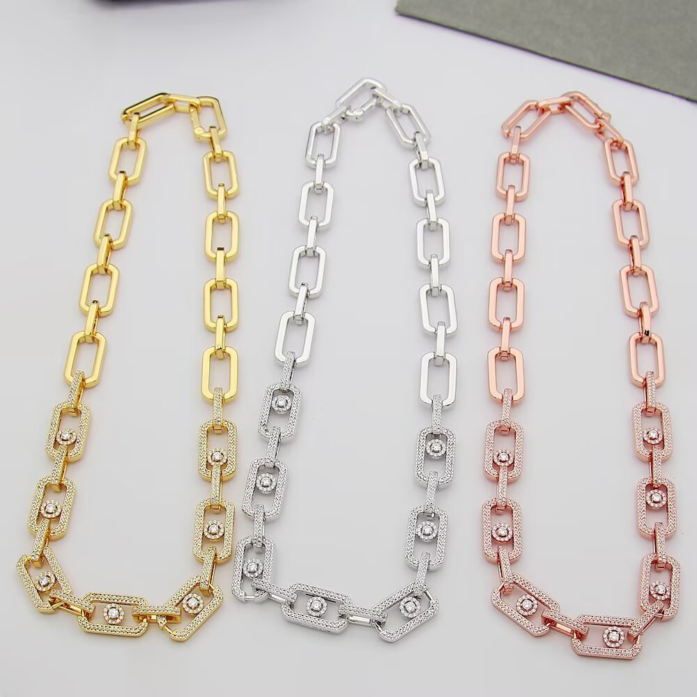 rose gold crystal rose Necklace for women - alternate angle view 3