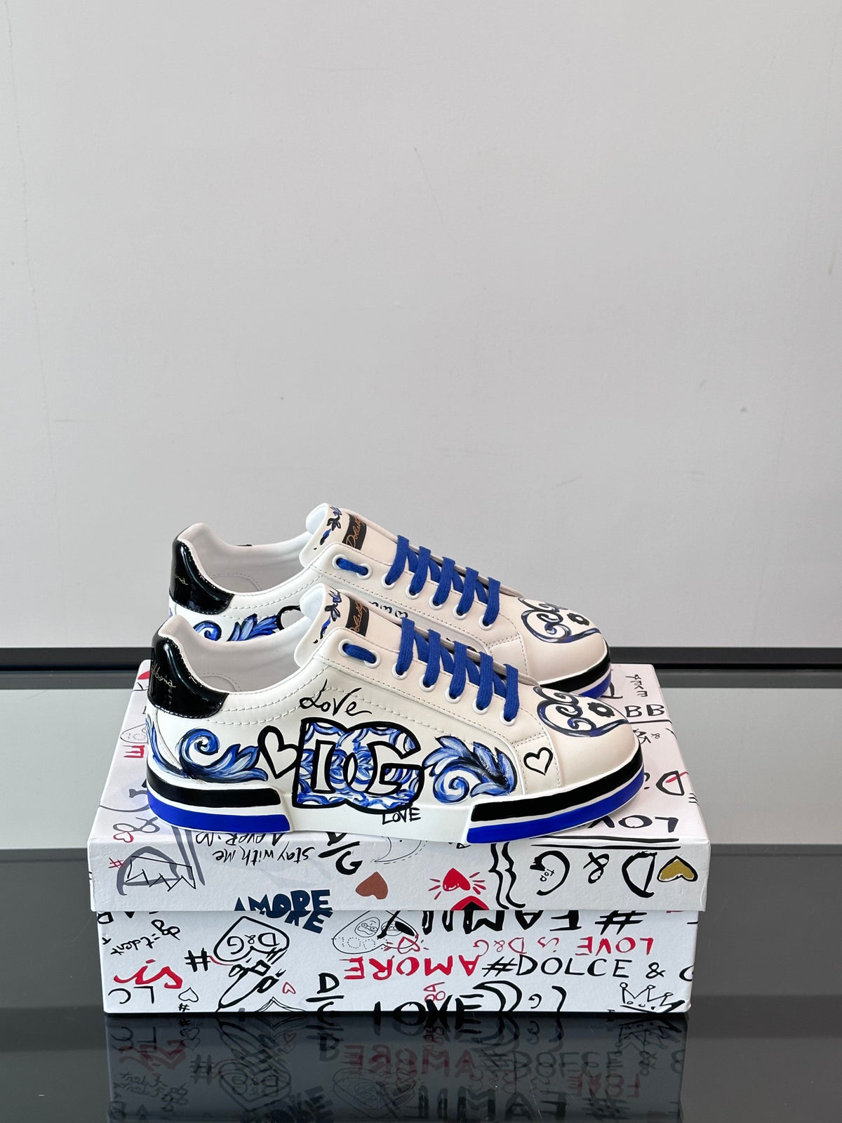 Dolce & Gabbana DG Heavy-Craft Calfskin Sneakers with 5D Accents