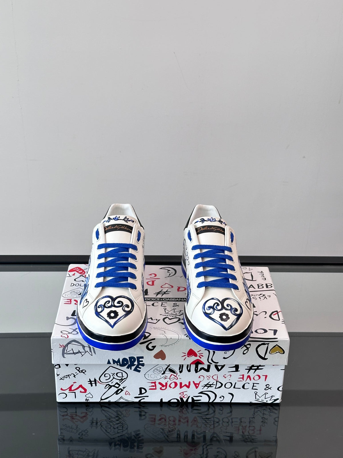 Dolce & Gabbana DG Heavy-Craft Calfskin Sneakers with 5D Accents