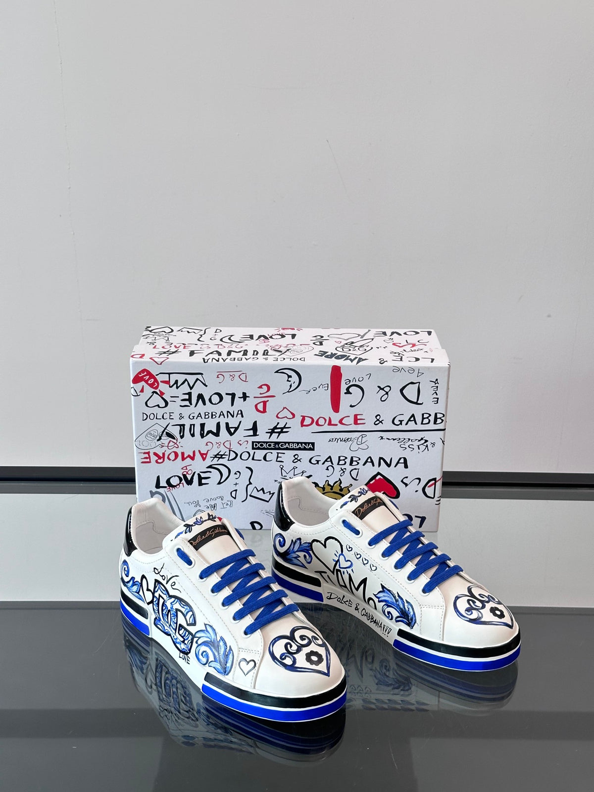 Dolce & Gabbana DG Heavy-Craft Calfskin Sneakers with 5D Accents