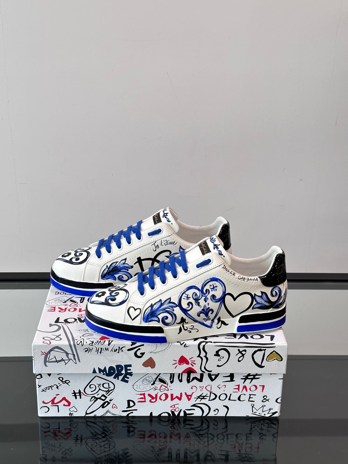 Dolce & Gabbana DG Heavy-Craft Calfskin Sneakers with 5D Accents