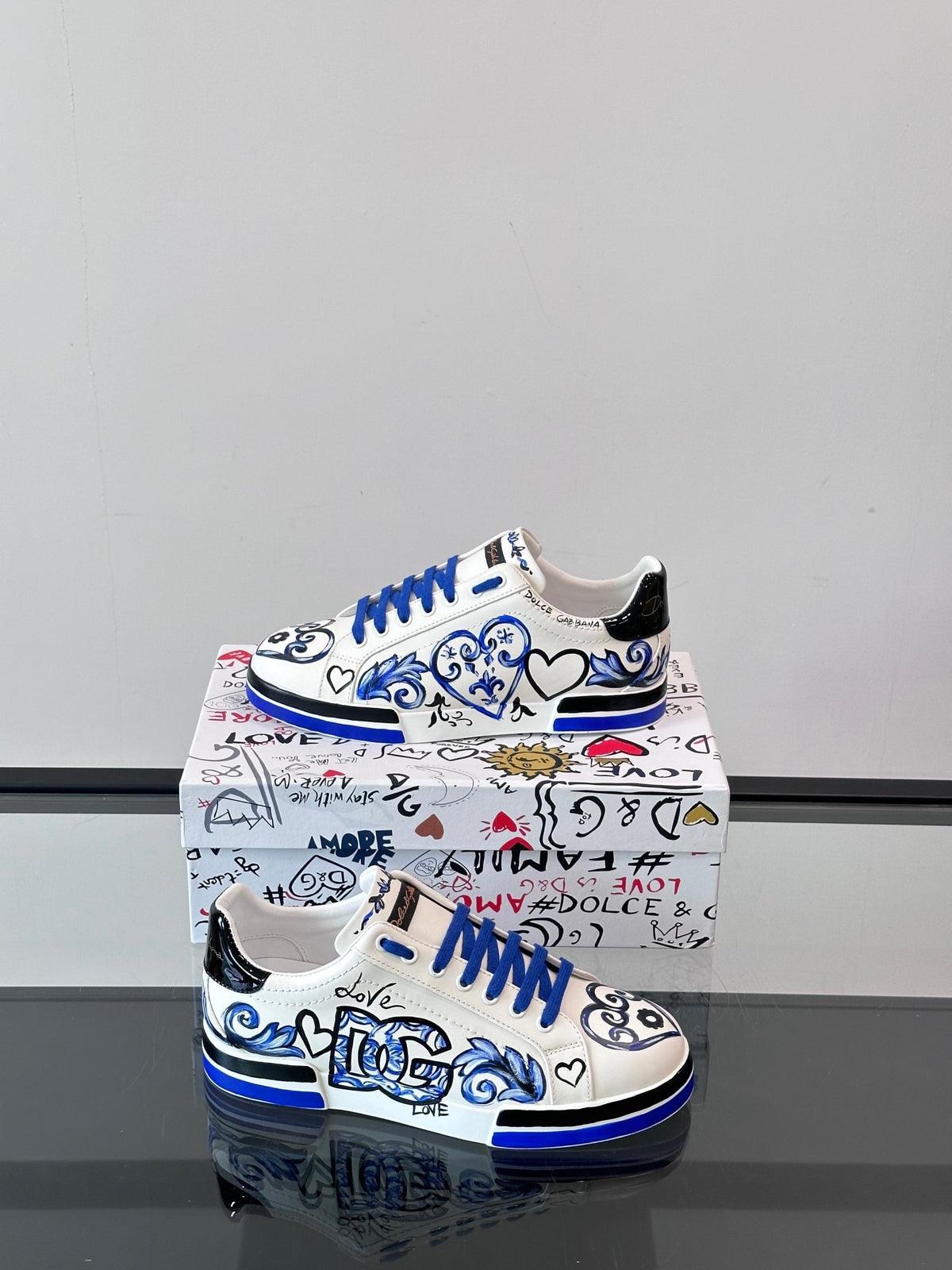 Dolce & Gabbana DG Heavy-Craft Calfskin Sneakers with 5D Accents