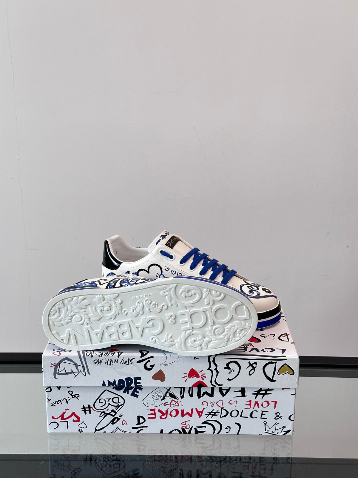 Dolce & Gabbana DG Heavy-Craft Calfskin Sneakers with 5D Accents