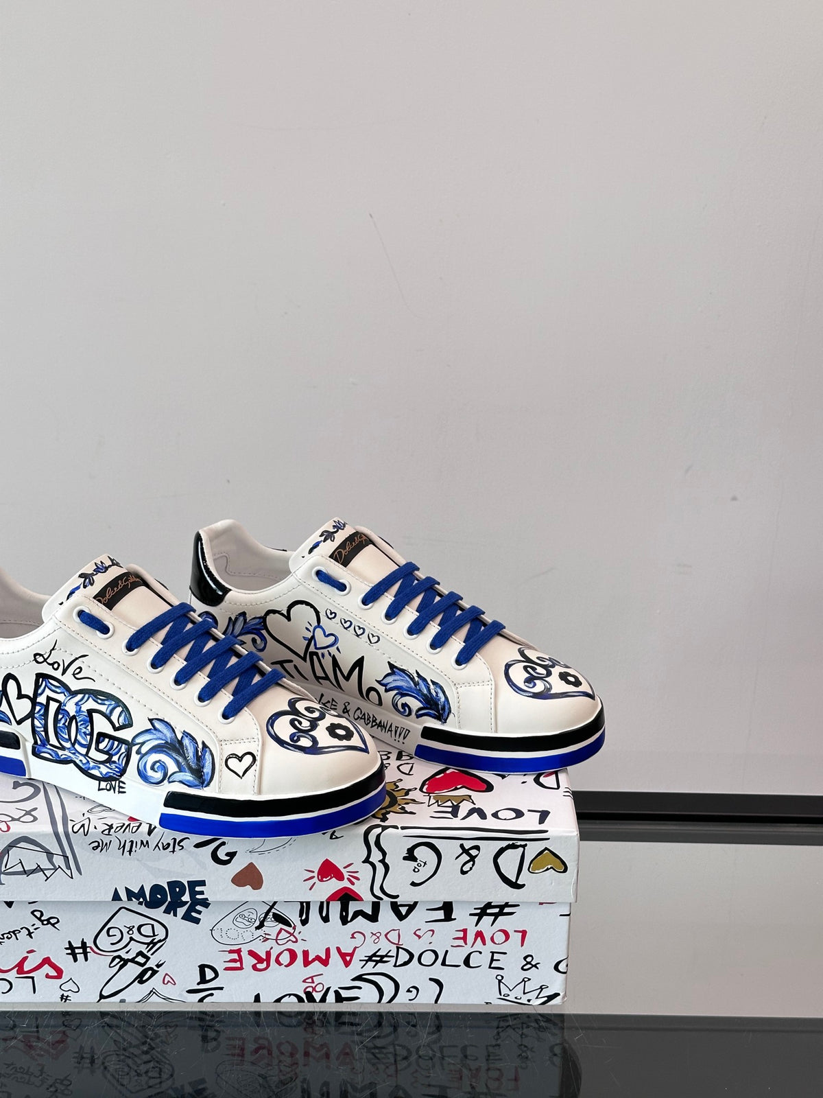 Dolce & Gabbana DG Heavy-Craft Calfskin Sneakers with 5D Accents