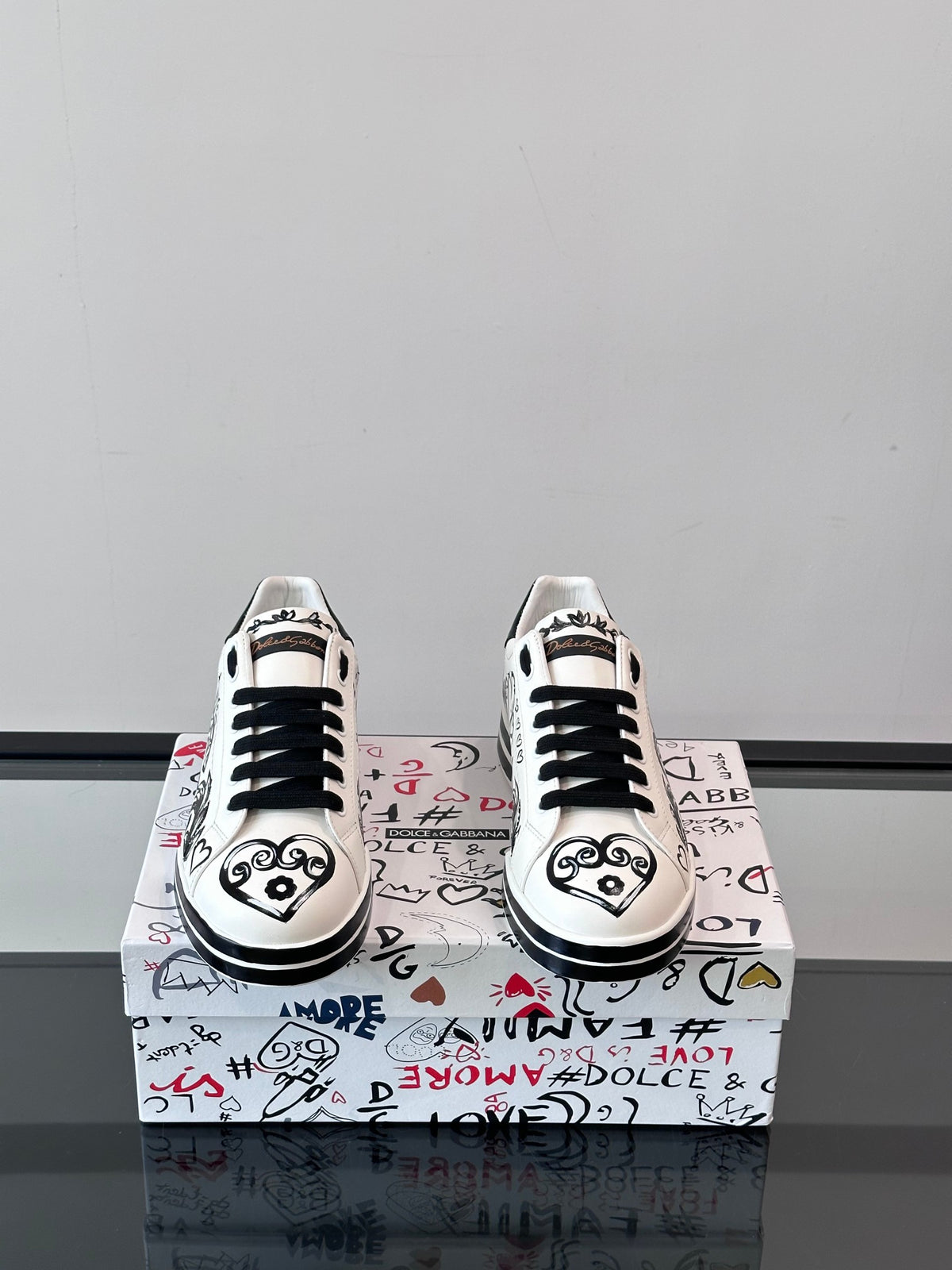 Dolce & Gabbana DG Heavy-Craft Calfskin Sneakers with 5D Accents