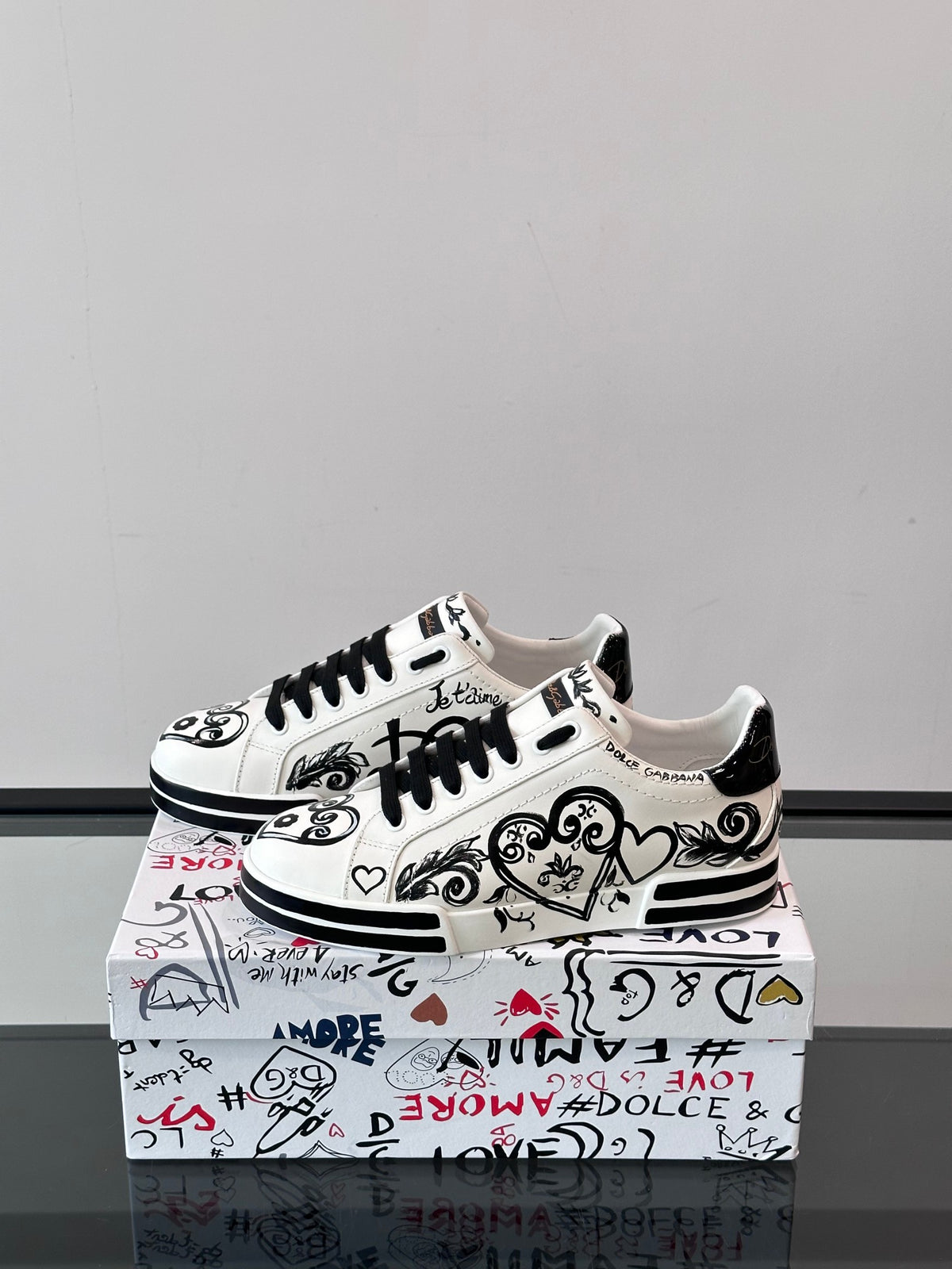 Dolce & Gabbana DG Heavy-Craft Calfskin Sneakers with 5D Accents