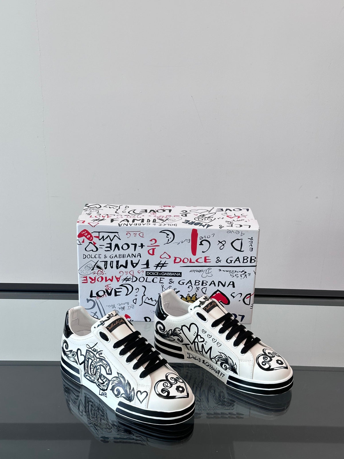 Dolce & Gabbana DG Heavy-Craft Calfskin Sneakers with 5D Accents