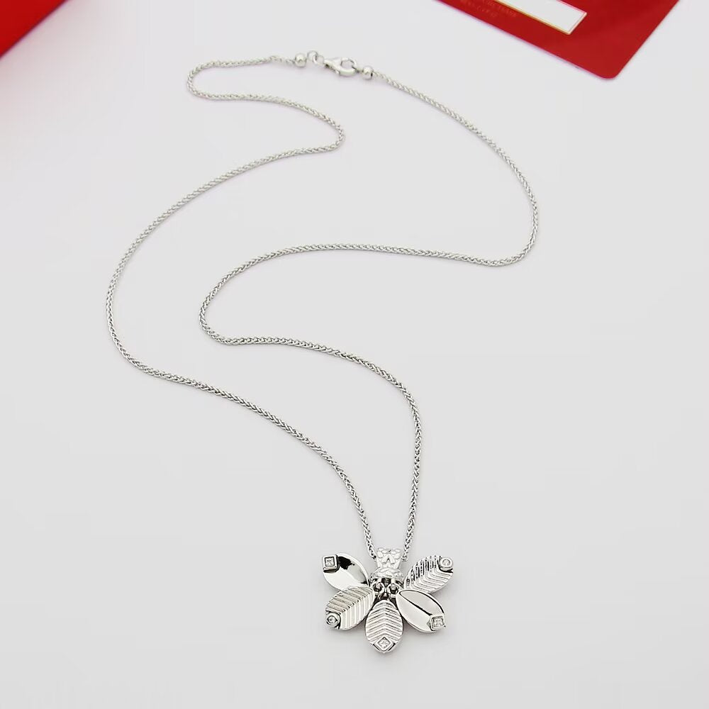 gold crystal inlaid Necklace for women - alternate angle view 4
