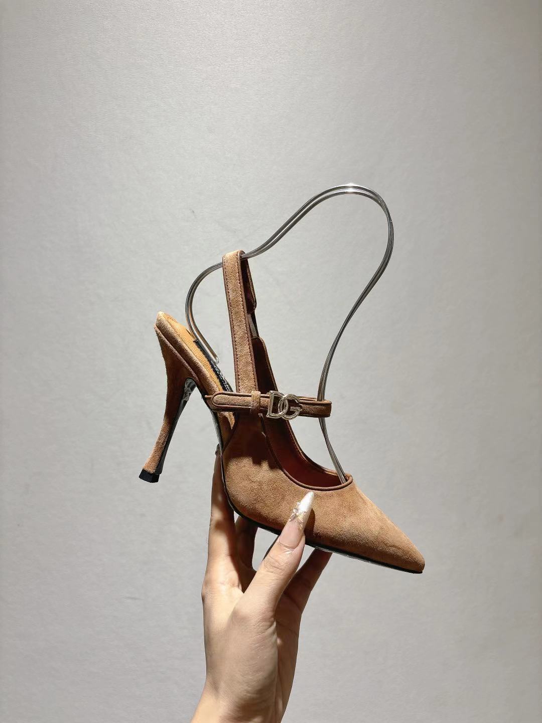Dolce & Gabbana DG Women's Pointed-Toe Leather Heels