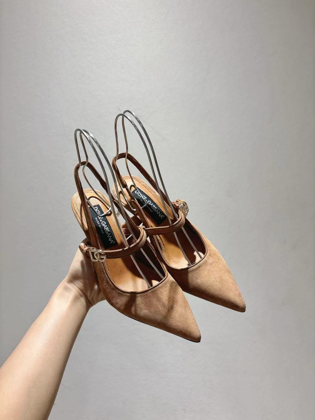 Dolce & Gabbana DG Women's Pointed-Toe Leather Heels