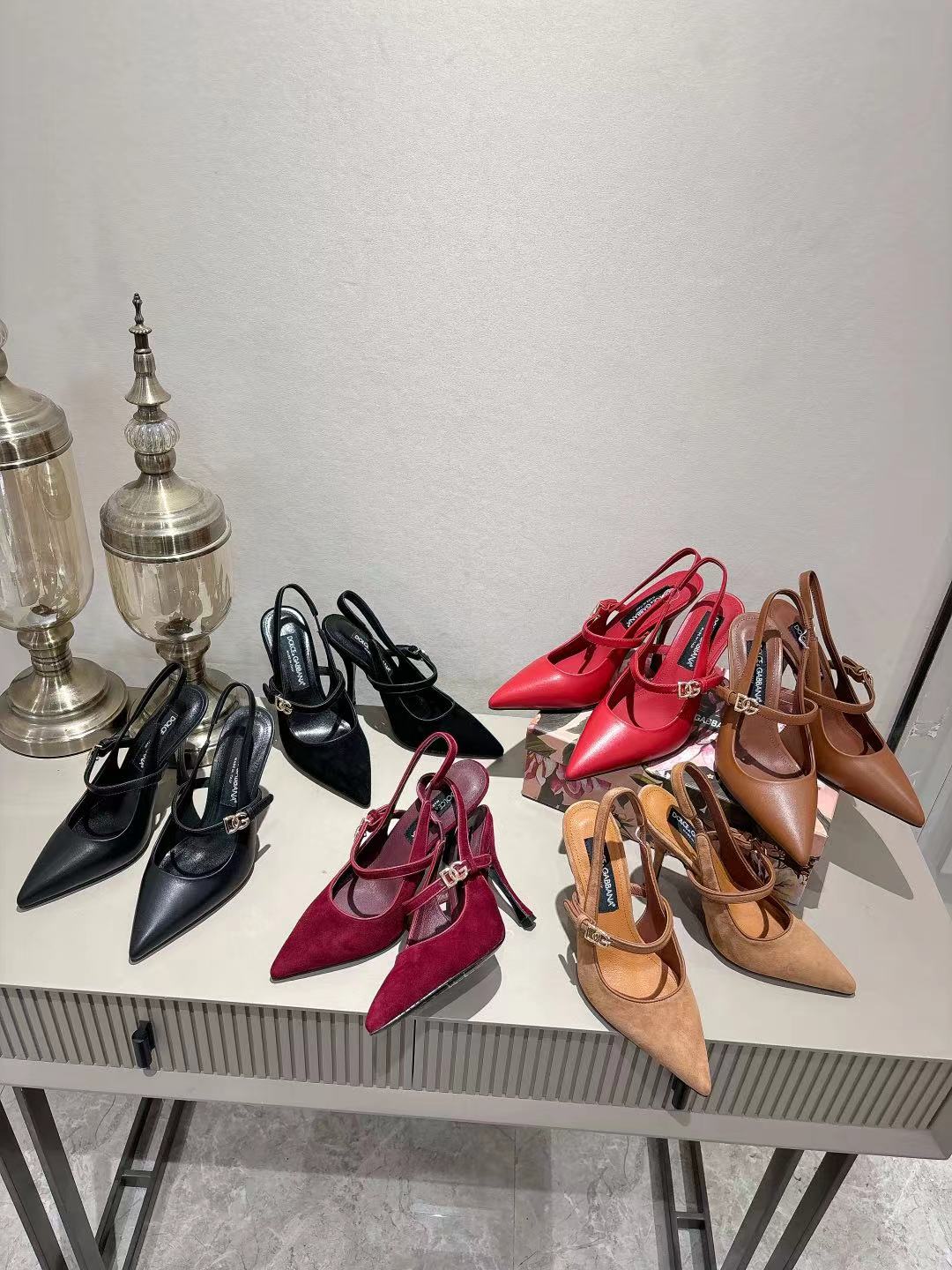 Dolce & Gabbana DG Women's Pointed-Toe Leather Heels