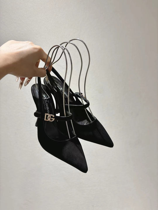 Dolce & Gabbana DG Women's Pointed-Toe Leather Heels