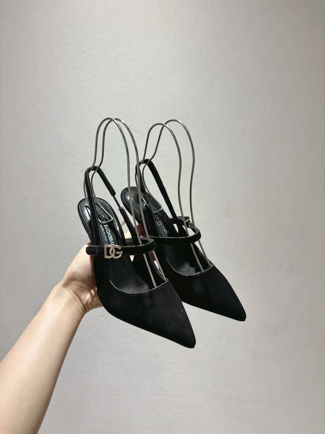 Dolce & Gabbana DG Women's Pointed-Toe Leather Heels