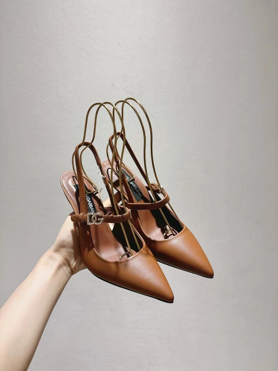 Dolce & Gabbana DG Women's Pointed-Toe Leather Heels