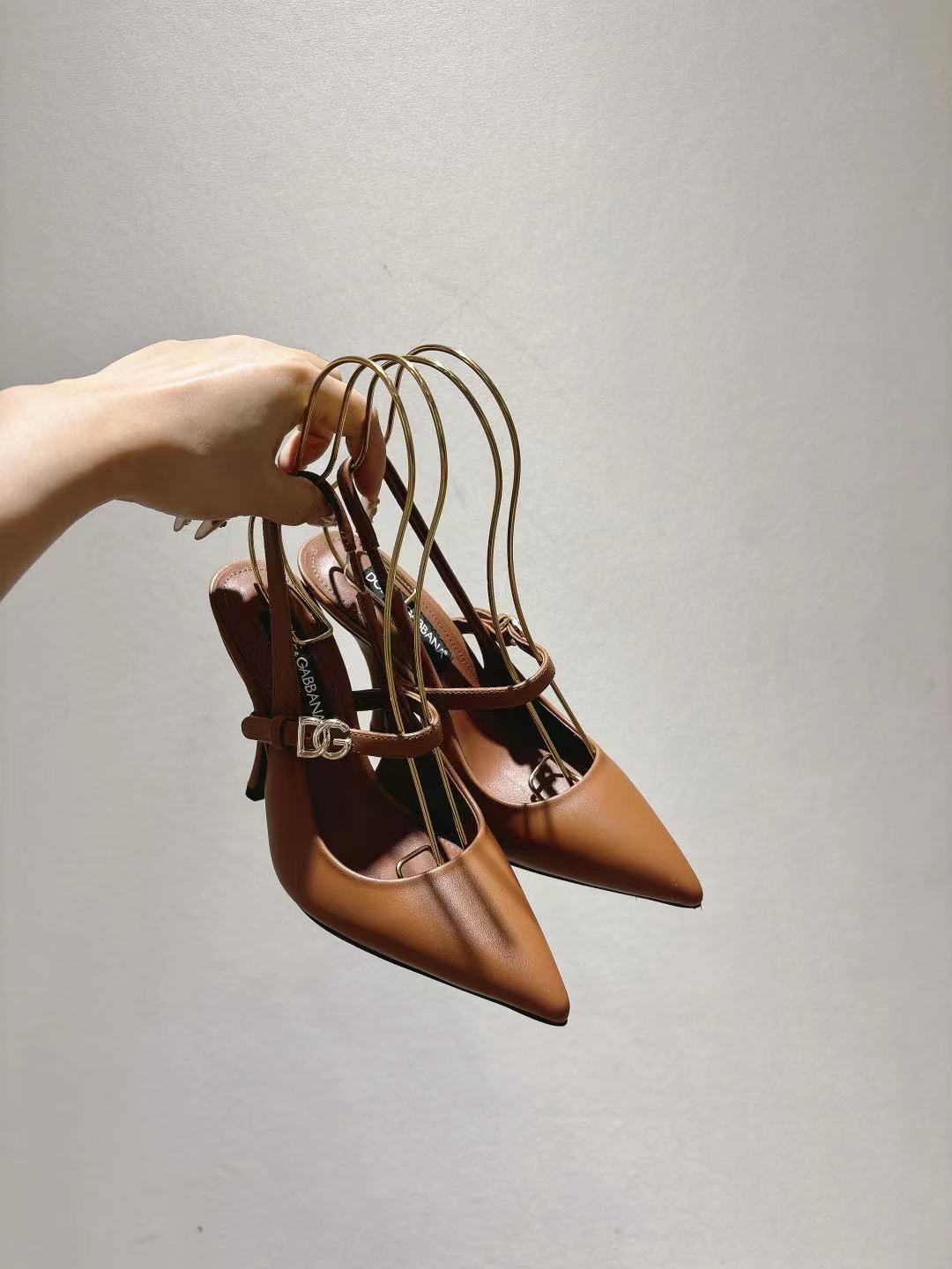 Dolce & Gabbana DG Women's Pointed-Toe Leather Heels