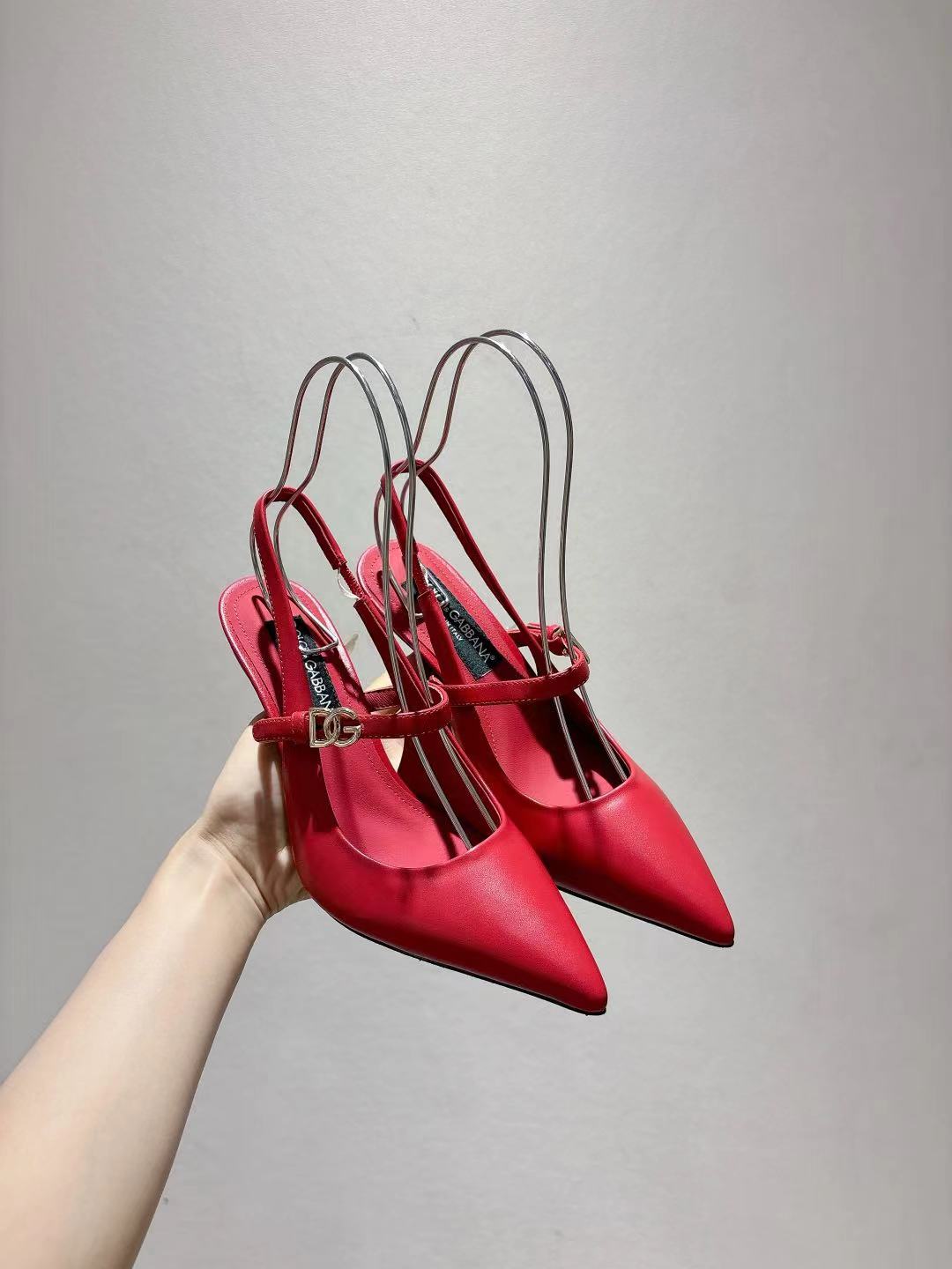Dolce & Gabbana DG Women's Pointed-Toe Leather Heels