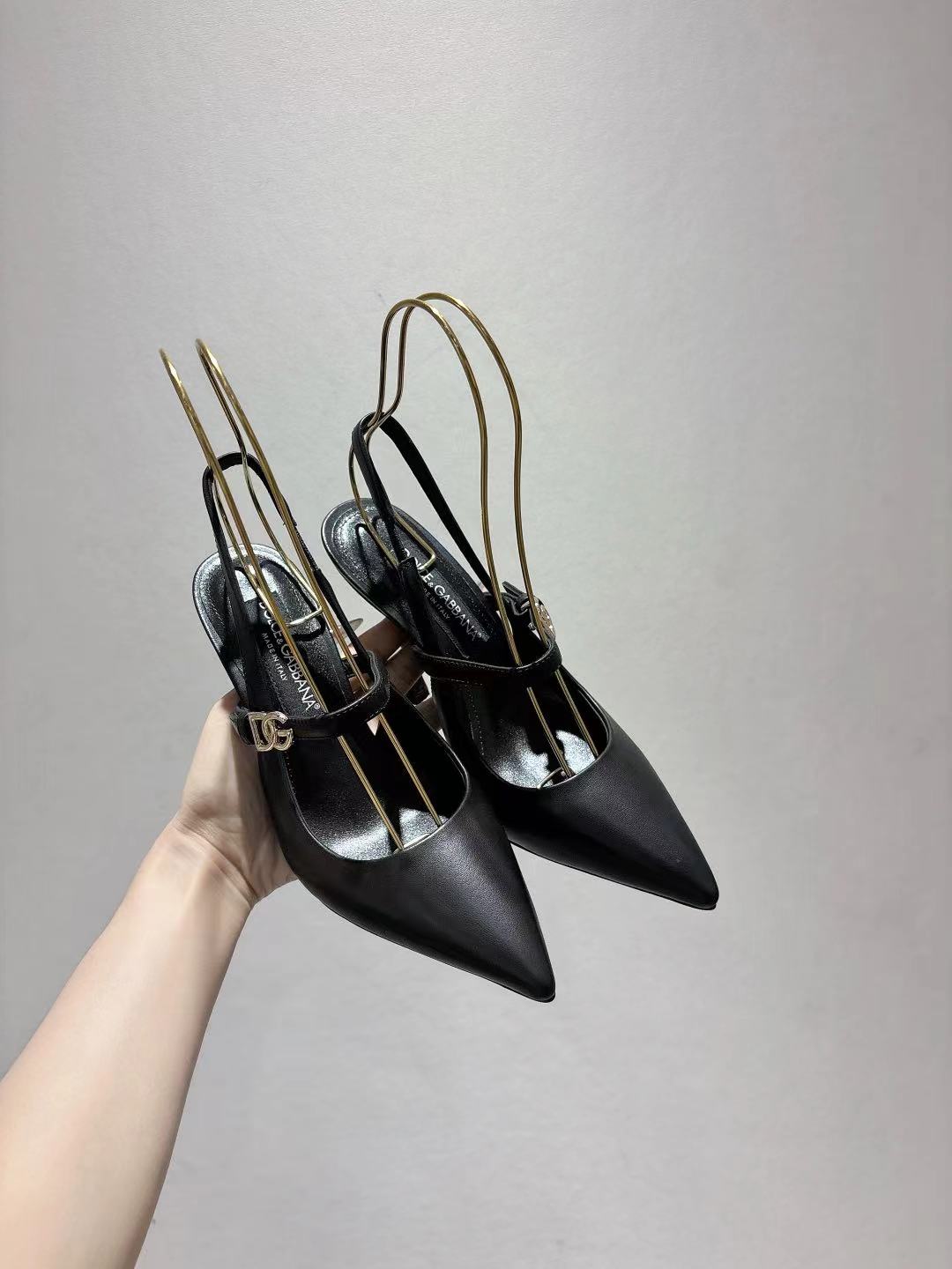 Dolce & Gabbana DG Women's Pointed-Toe Leather Heels