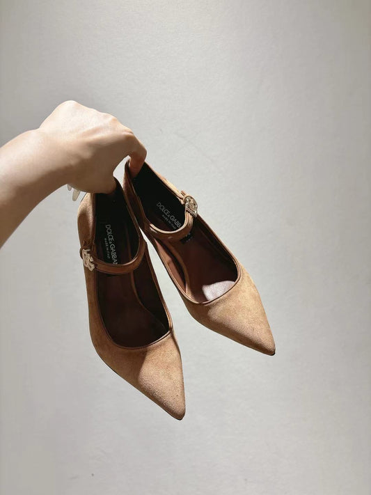 Dolce & Gabbana DG Women's Pointed-Toe Leather Heels