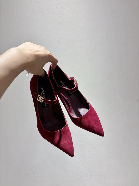Dolce & Gabbana DG Women's Pointed-Toe Leather Heels