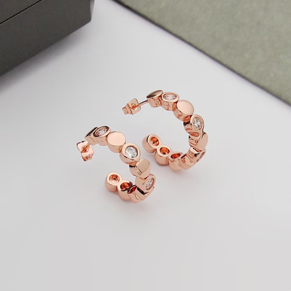 gold crystal minimalist Stud Earrings for women - alternate angle view 8