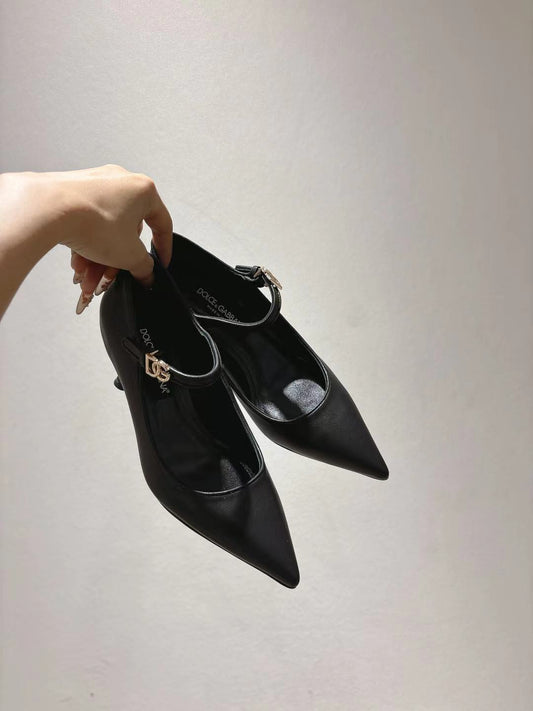 Dolce & Gabbana DG Women's Pointed-Toe Leather Heels