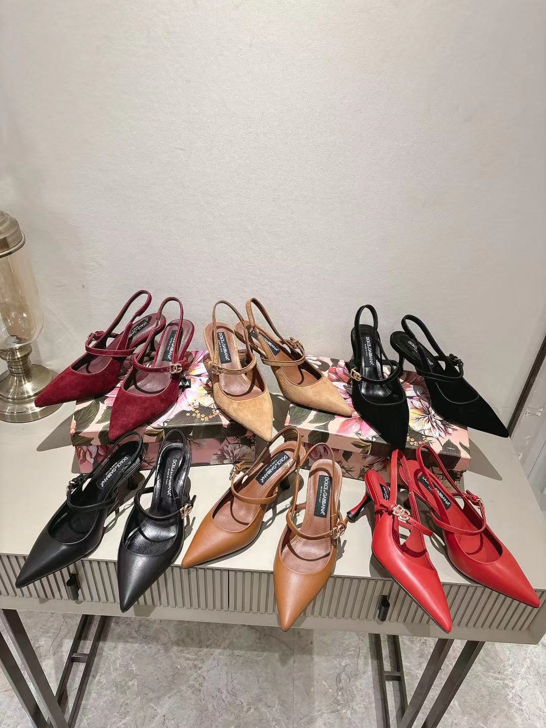 Dolce & Gabbana DG Women's Pointed-Toe Leather Heels