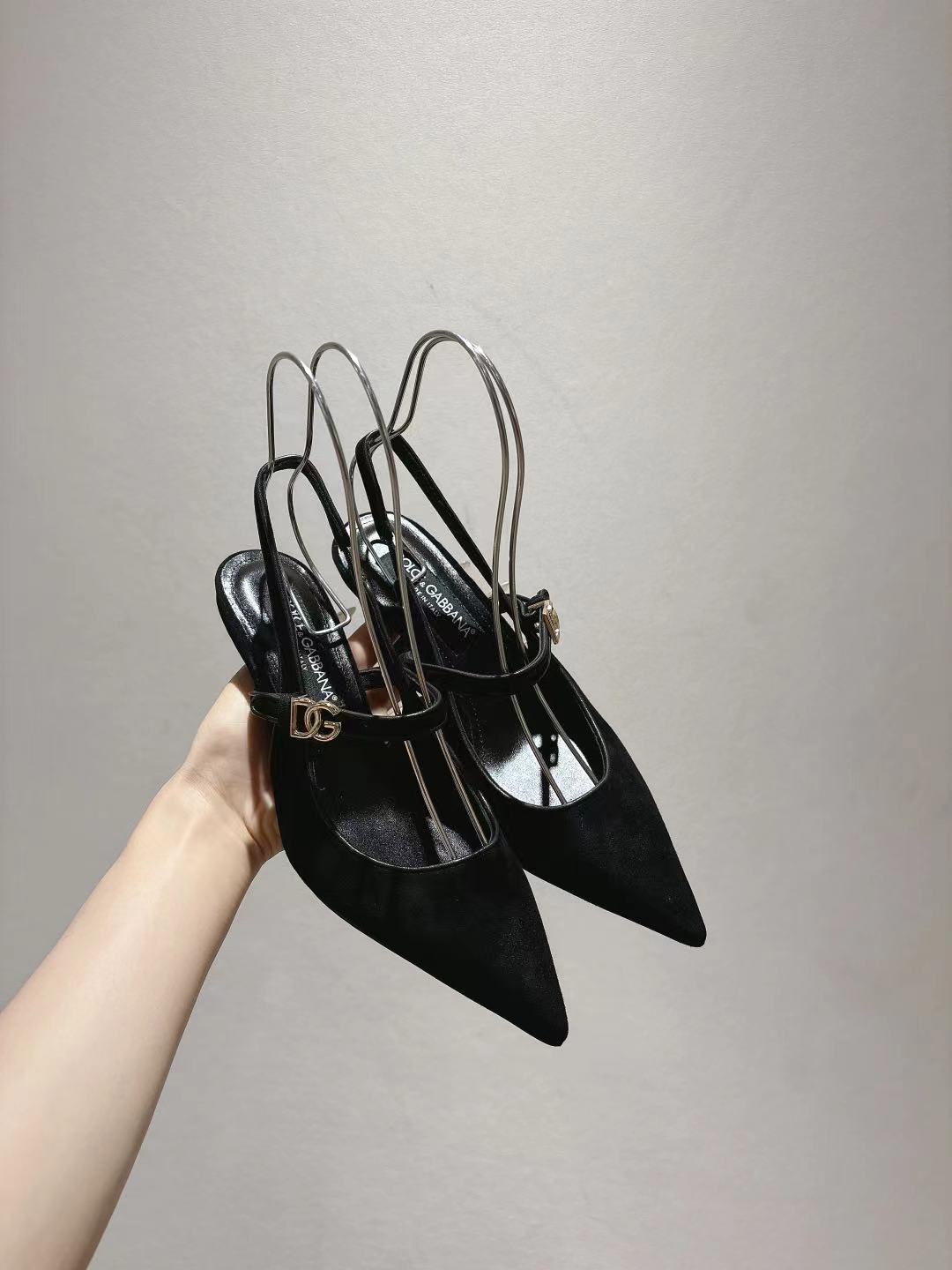 Dolce & Gabbana DG Women's Pointed-Toe Leather Heels