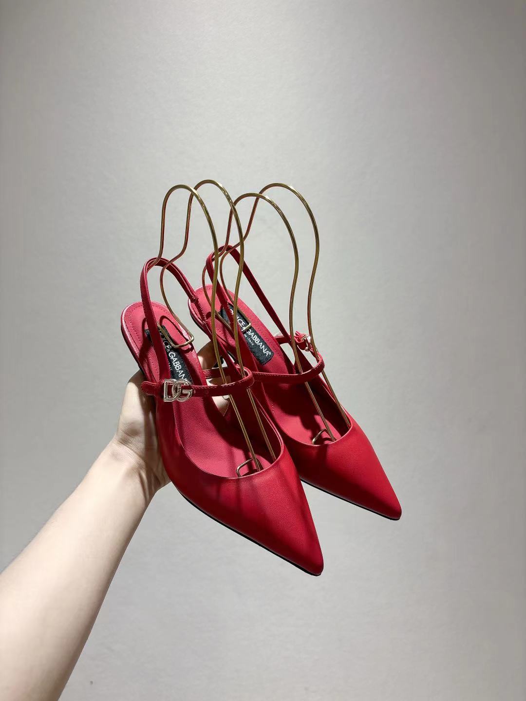 Dolce & Gabbana DG Women's Pointed-Toe Leather Heels