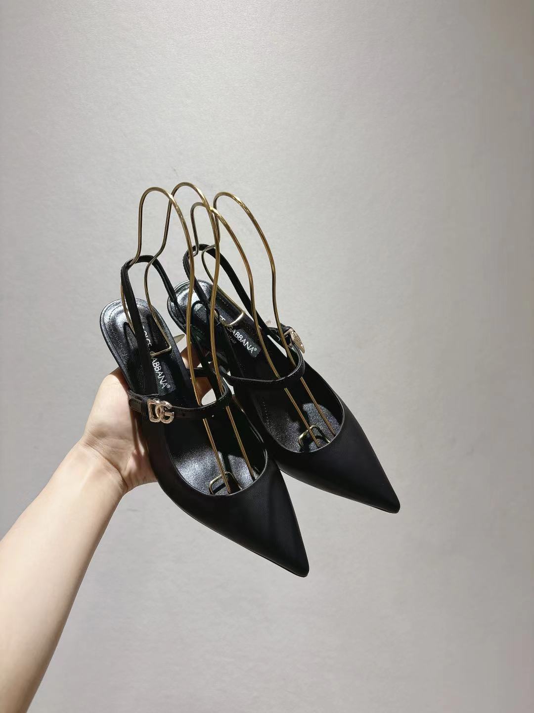 Dolce & Gabbana DG Women's Pointed-Toe Leather Heels