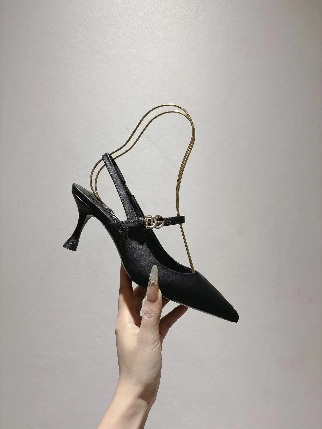 Dolce & Gabbana DG Women's Pointed-Toe Leather Heels