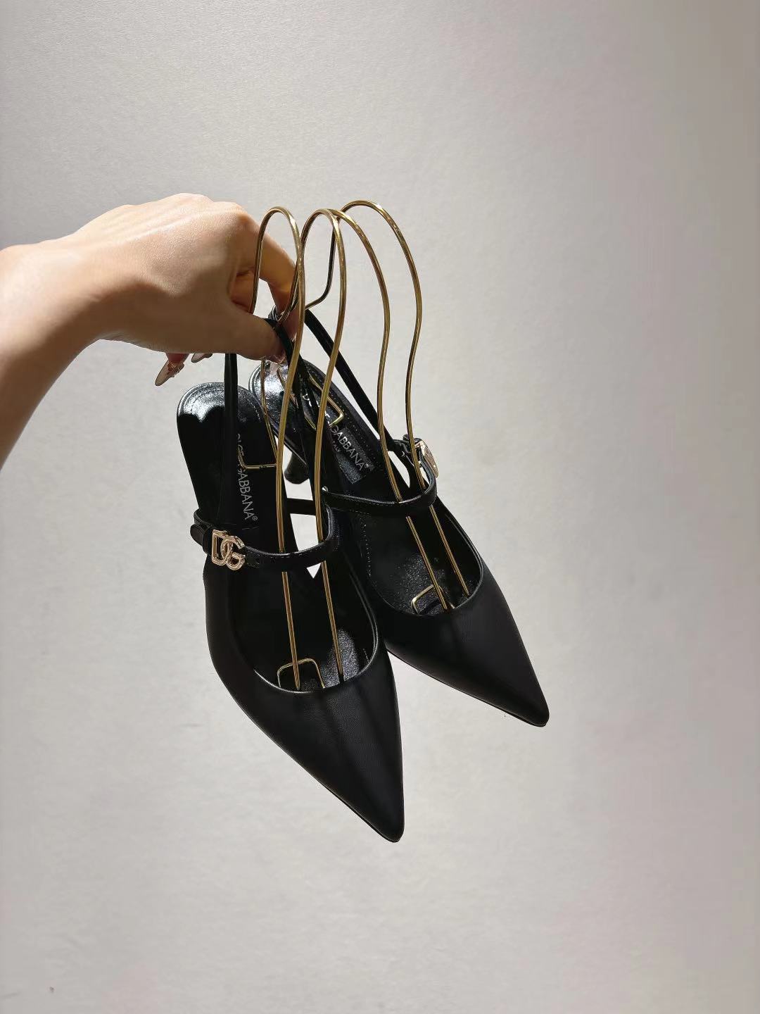 Dolce & Gabbana DG Women's Pointed-Toe Leather Heels