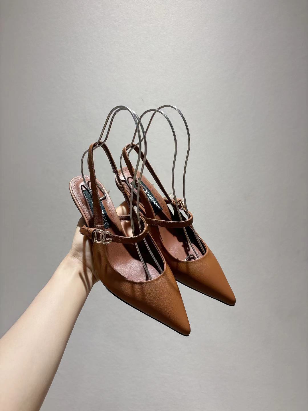 Dolce & Gabbana DG Women's Pointed-Toe Leather Heels