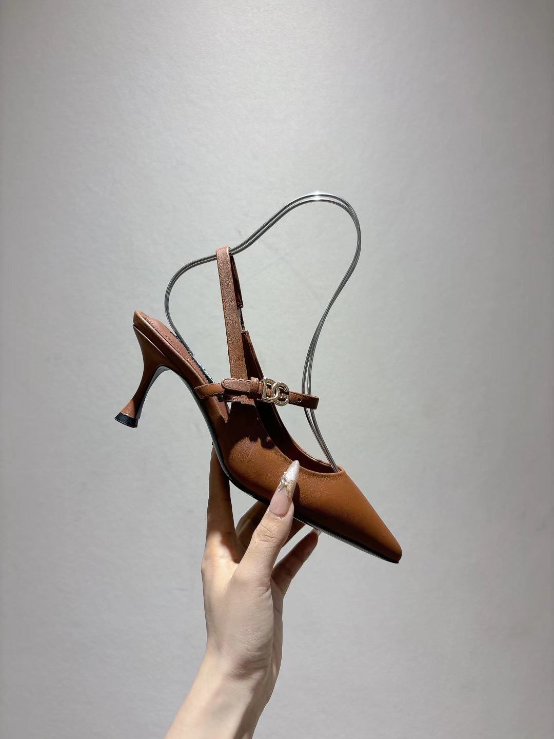 Dolce & Gabbana DG Women's Pointed-Toe Leather Heels