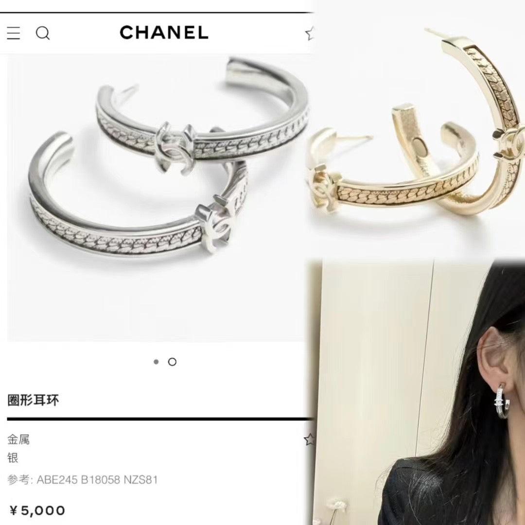 gold metal double c Drop Earrings for women - alternate angle view 5