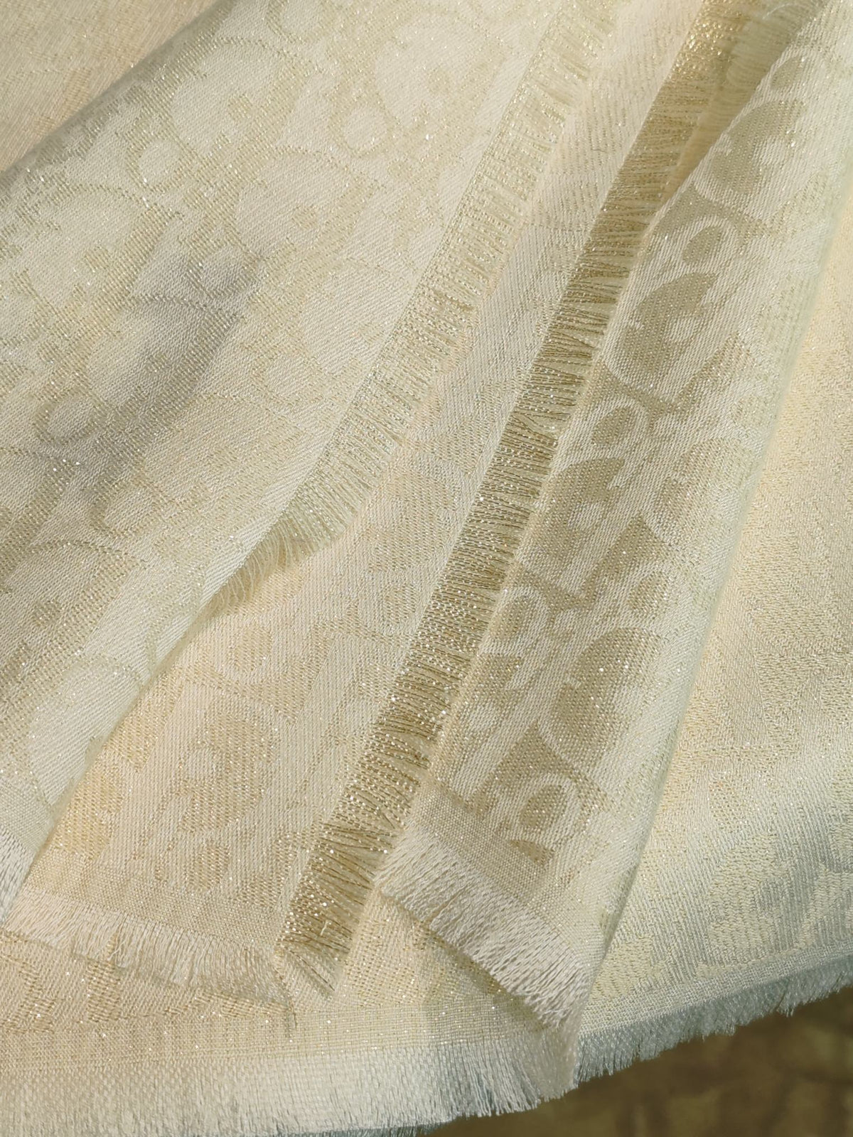silver metal floral Shawl for women - alternate angle view 6
